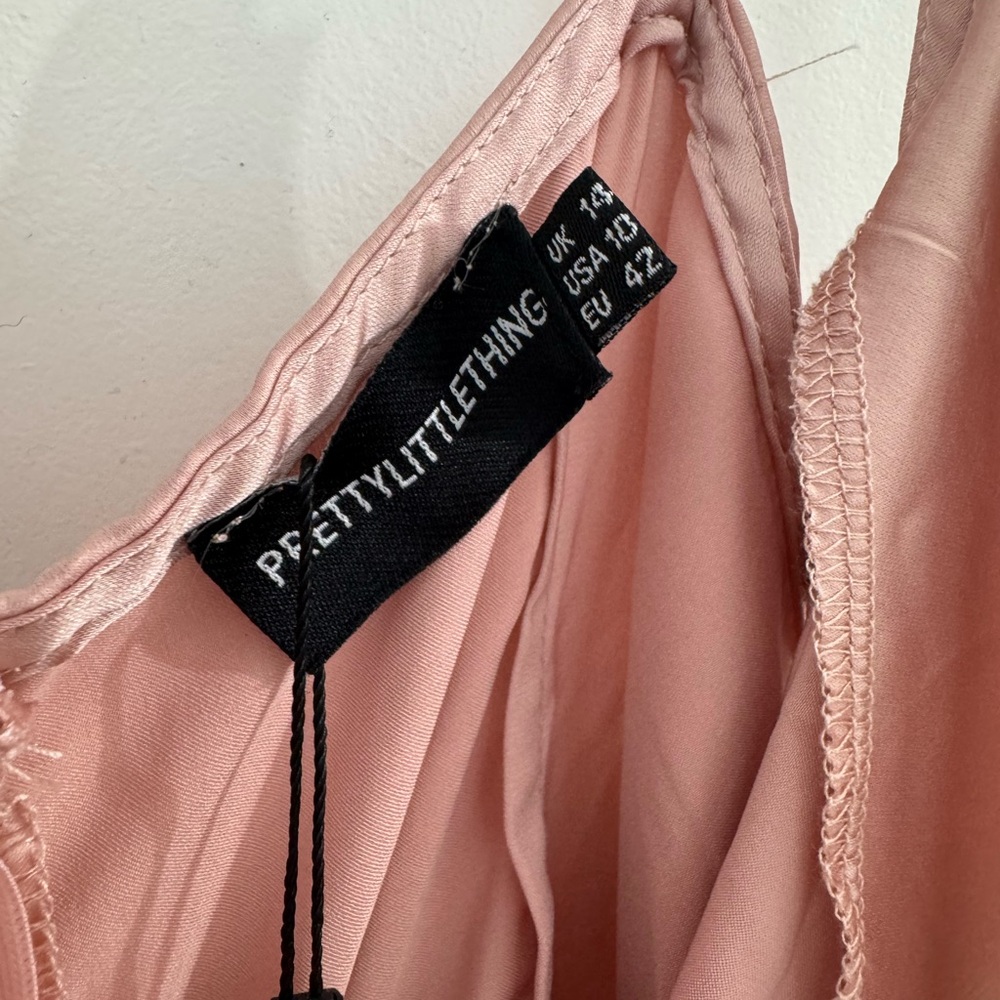 PrettyLittleThing Blush Satin Dress - Picture 4 of 6